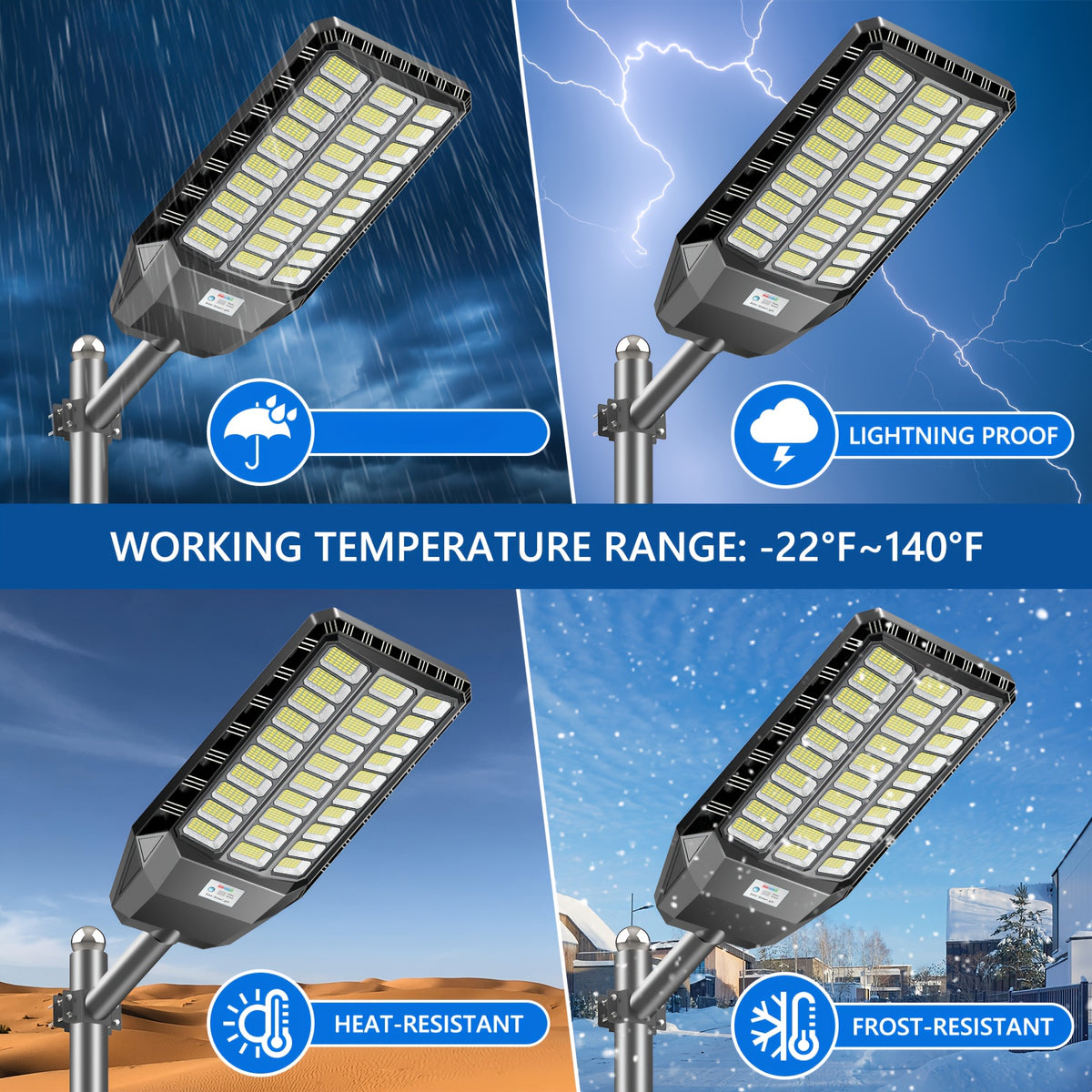 Outdoor Solar Street Lights, 4-Pack with Motion Sensor for Garage and Yard Security Lighting