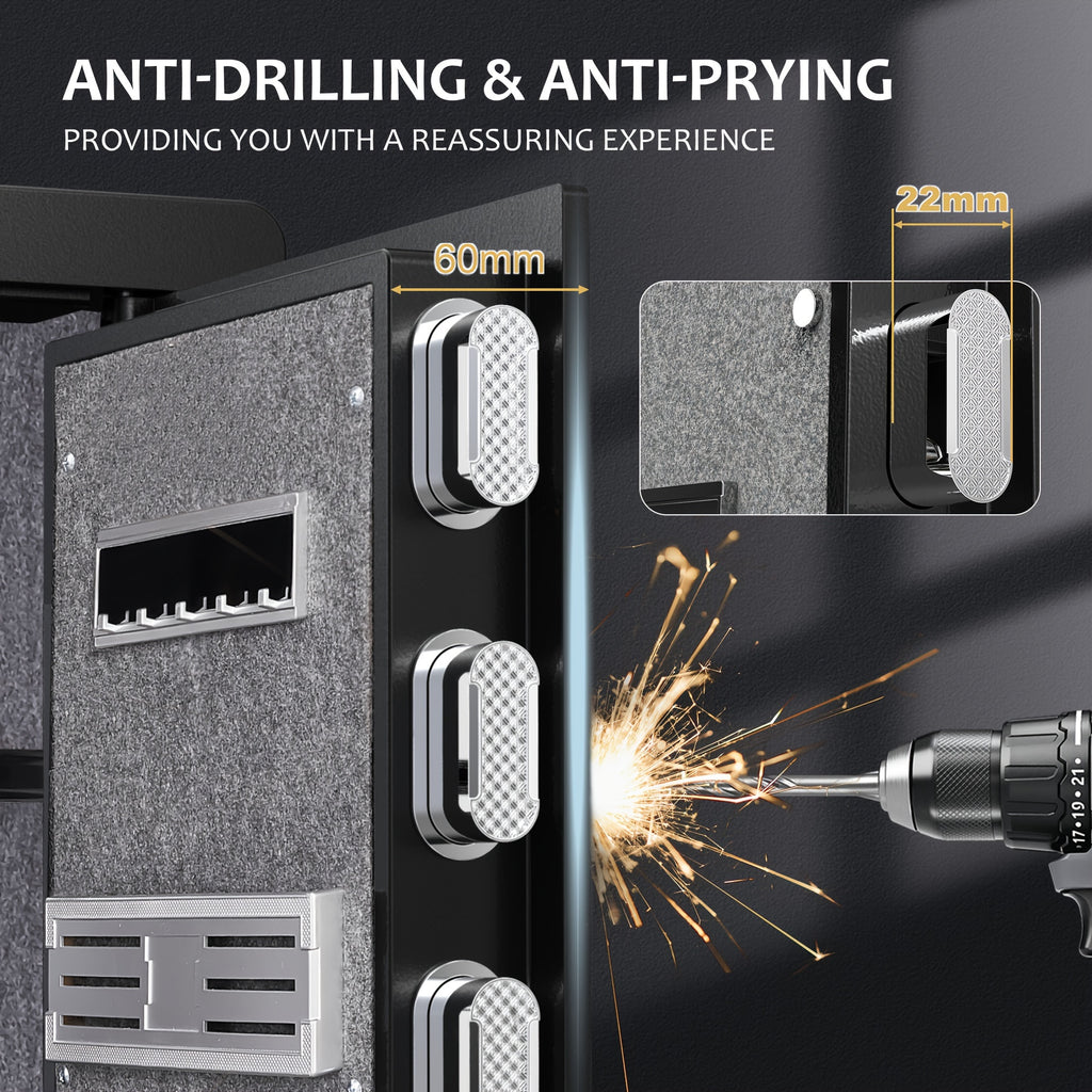 Large Home Safe Heavy Duty Fireproof Safe Box for Home Use with Removable Lock Box And Key Combination Lock, Anti-Theft Digital Safe Box for Home Office Business