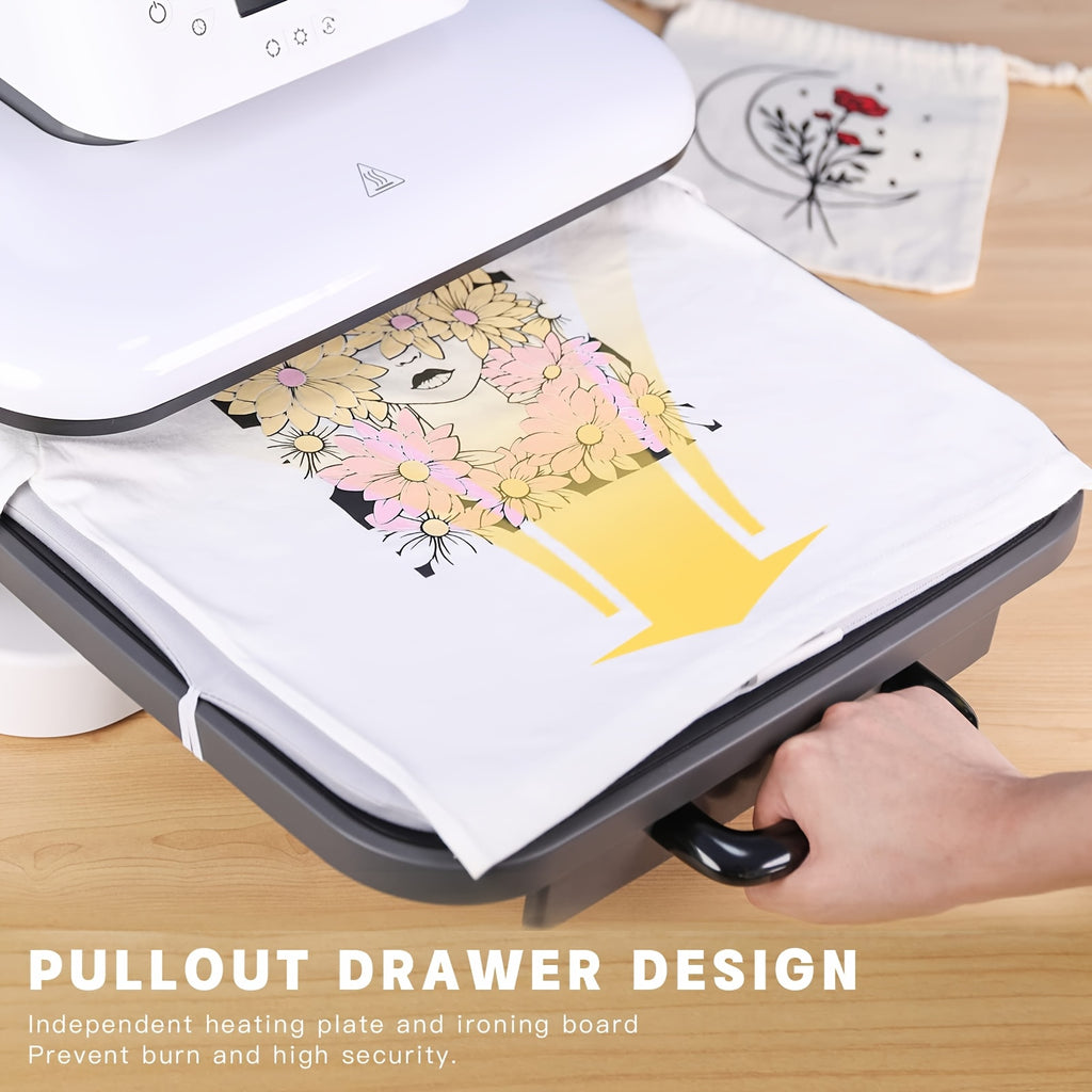 HTVRONT Auto Heat Press Machine 15x15 for T Shirts - Professional Heat Transfer Machine with Auto-Release - Fast & Even Heating for HTV, Sublimation Projects