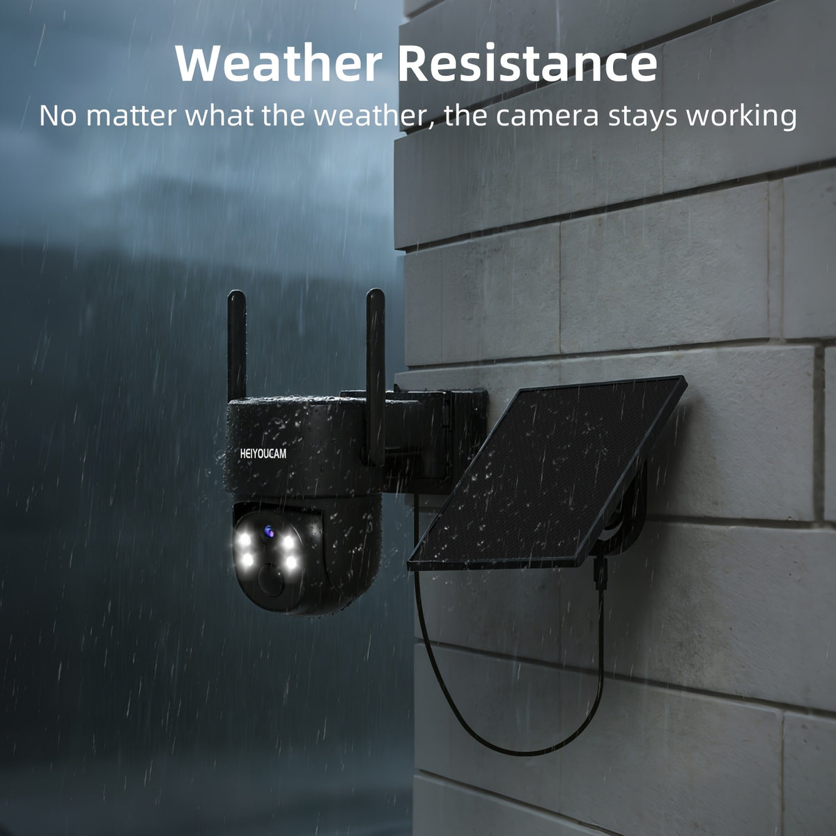 4pcs HEIYOUCAM Solar Security Cameras Wireless Outdoor, PTZ WiFi 4MP Indoor Security Camera for Home Outdoor with Spotlight, PIR Sensor, Siren, Color Night Vision, 2-Way Talk, SD/Cloud Storage