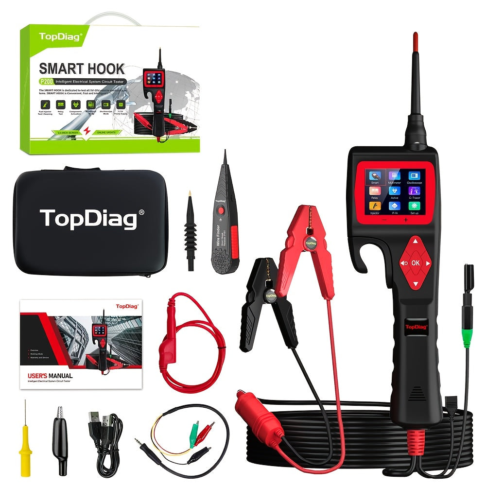 P200 Power Circuit Probe Kit, 9-30V Automotive Circuit Tester, Circuit Breaker Finder, Multimeter, Activating Component, Relay Test, Fuel Injector Tester, Oscilloscope, 0-5V Power