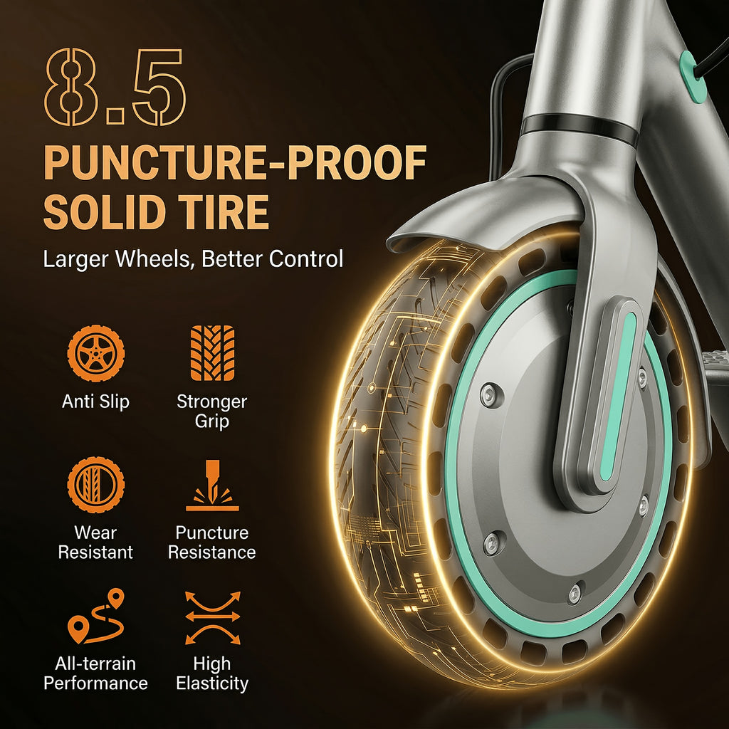 350W Foldable Commuter Electric Scooter,Top Speed of 19MP/H and 20 KM Range, 8.5-inch Solid Tire, Smart LED Display, Dual Brake System, Lightweight Quick-Folding Electric Scooter, Suitable for Commuting and Daily Travel Use, Ideal Gift for Birthdays