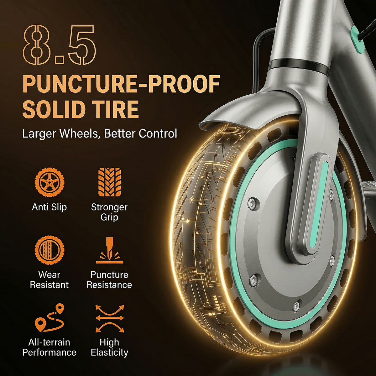 350W Foldable Commuter Electric Scooter,Top Speed of 19MP/H and 20 KM Range, 8.5-inch Solid Tire, Smart LED Display, Dual Brake System, Lightweight Quick-Folding Electric Scooter, Suitable for Commuting and Daily Travel Use, Ideal Gift for Birthdays