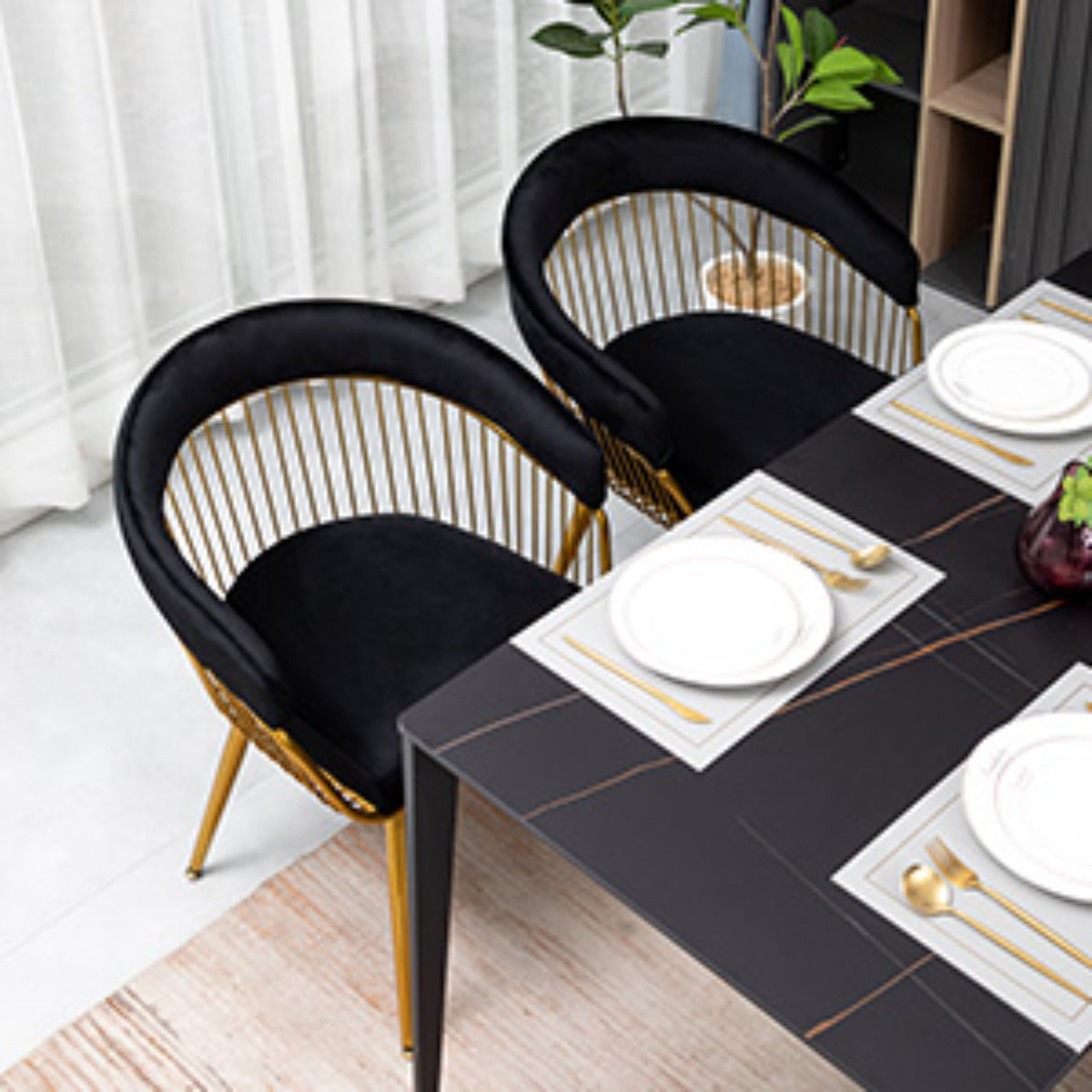 DYHOME 2pcs Modern Reception Chairs Visitor Chairs for Office, Living Room, Kitchen, Elegant Fabric Accent Chair with Comfortable Padded Back and Metal Legs