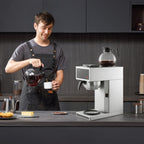 VEVOR Commercial Drip Coffee Maker, 12 Cups Coffee-Maker Machine with 2 Glass Carafes and 2 Decanter Warmer Plates, Stainless Steel Drip Style Coffee Brewer, for Restaurant, Office, Coffee Shop & Home
