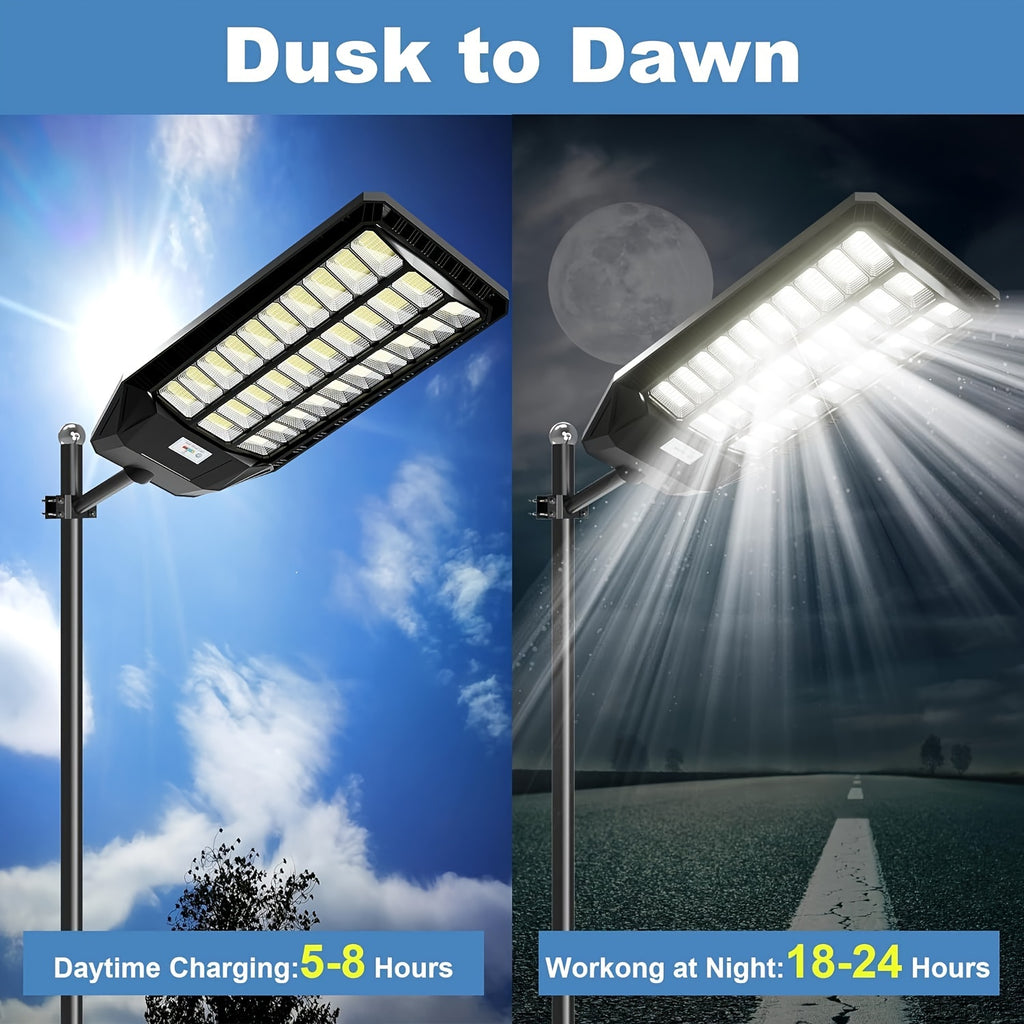 Solar Street Lights for Commercial Parking Lots with Dusk-to-Dawn Operation and Remote Control