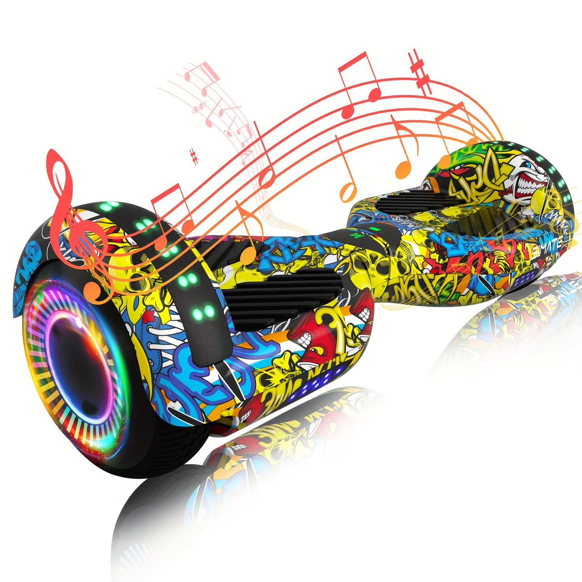 SIMATE 6.5" Hoverboard for Kids, Colorful LED Lights, Self-Balance Technology, Gift for Children, Teenagers And Adults, Maximum Speed Up to 7.5mph, Maximum Range Of 7.5 Miles, 300W