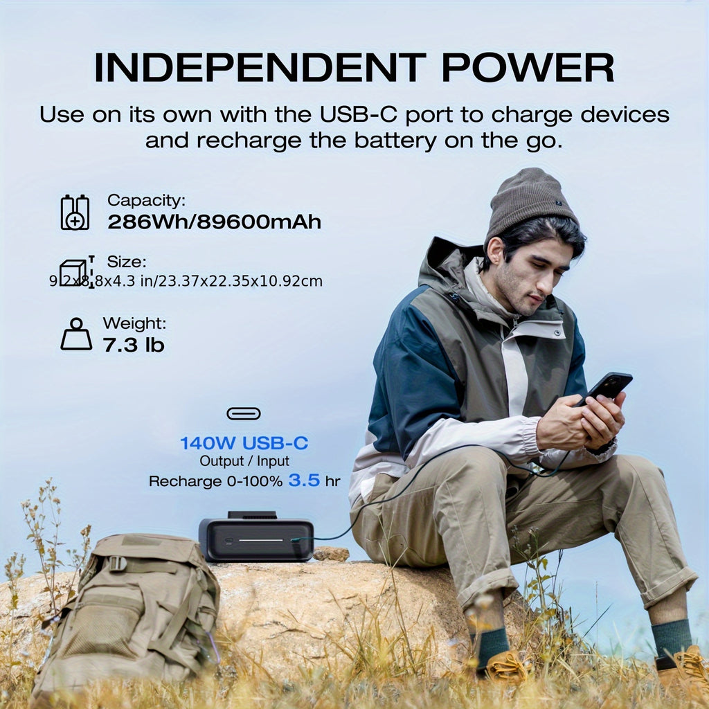 ECOFLOW Extra Battery EB300/EB600 (sku Optional) for River 3 Plus, 286Wh-554Wh -840Wh Expansion LiFePO4 Battery with 10-Year Lifespan, Built-in 140W USB-C Port for Charging/Discharging, Use Independently(Only Extra Battery)