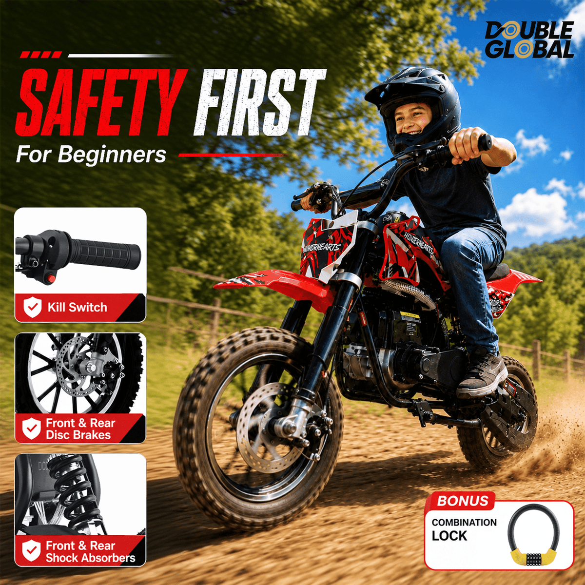 40cc Gas Powered Minibike, 4-Stroke, 20 Mph, 160 lbs Maximum Load, Ideal for Off-Road and Trail Riding, DB001 sports & outdoor play motorcycle