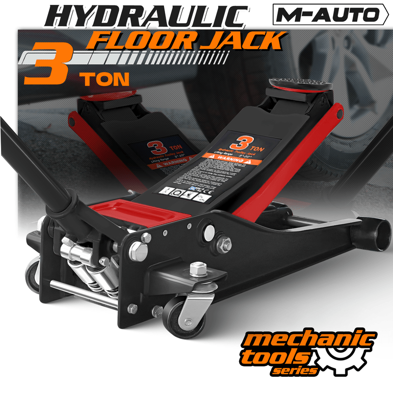 3 Ton (6000 lbs) Capacity, Low Profile Hydraulic Trolley Service/Floor Jack, Lifting Range 3"-20"
