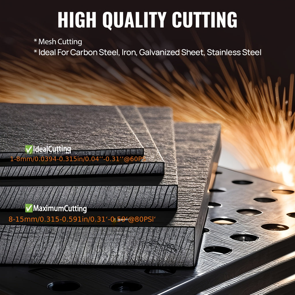 HITBOX HBC45II Plasma Cutter 110V/230V, 1/2" Clean Cut & 3/4" Max Cutting Non-Touch Pilot Arc Portable Metal Cutting Machine with LED Display & IGBT Inverter Updated Version for /Stainless/Galvanized & Auto Repair with Consumable Set