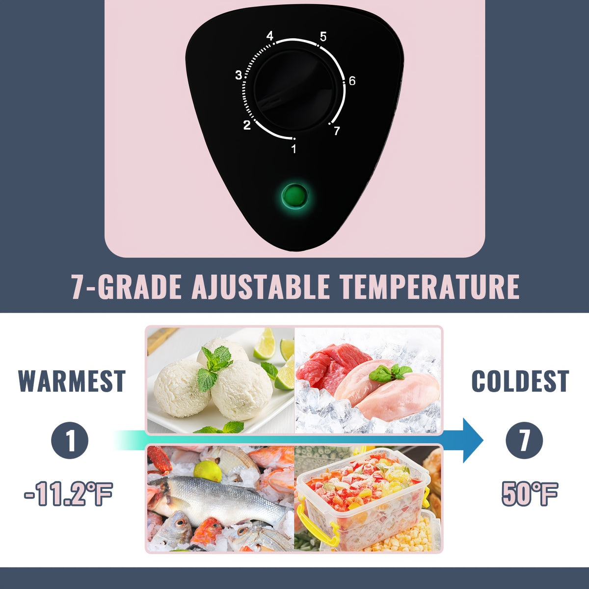 3.5 Cu.Ft Small Chest Freezer with Removable Basket Freestanding Top Open Door Compact Deep Freezer with Adjustable Temperature for Home/Kitchen/Office