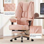 [PU Leather Executive Chair] Efomao Desk Office Chair 400LBS, Big And Tall Office Chair, PU Leather Computer Chair, Executive Office Chair With Leg Rest And Lumbar Support