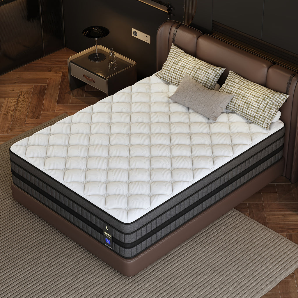 12in/14inch Twin, Full, Queen, King, Mattress Memony Foam And Spring, Medium Firm Mattress For Cooling, Pressure Relief, Edge Support & Motion Isolation Boxed