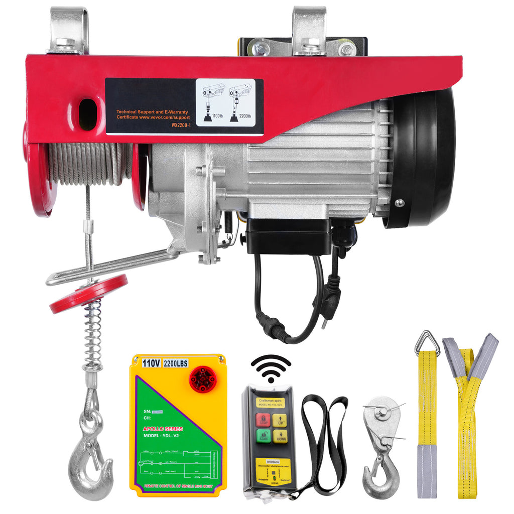 VEVOR 2200 lbs Wireless Attic Lift, 1600W 120V Electric Hoist with Wireless Remote Control, 40ft Single Cable Lifting Height & Pure Copper Motor, for Garage Warehouse Factory
