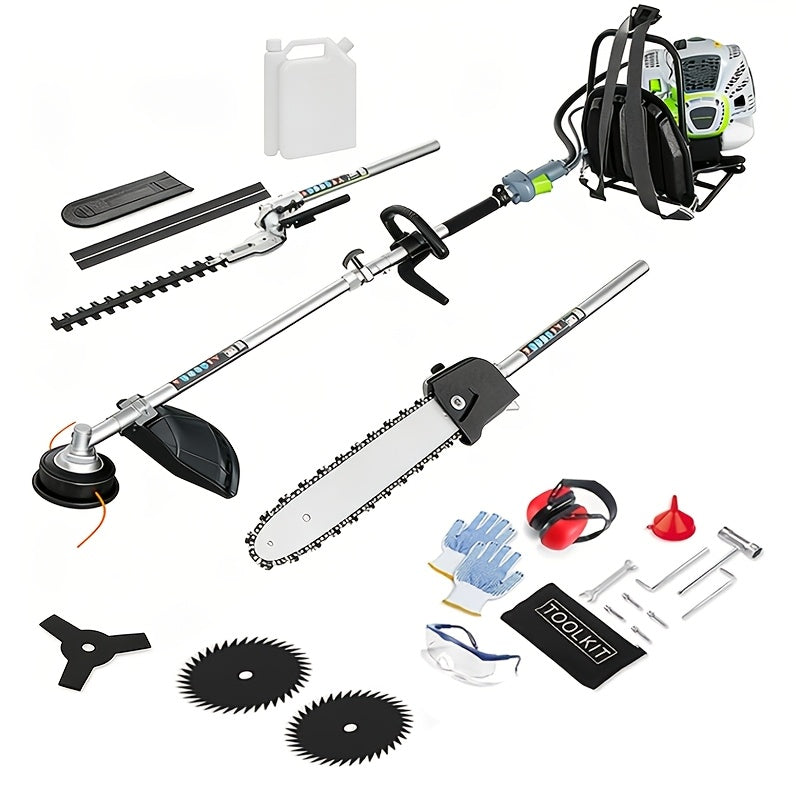 52CC Gas-Powered Weed Wacker with 2-Stroke Engine, a Versatile 6-In-1 for Trimming, Cutting, And Sawing, in Orange