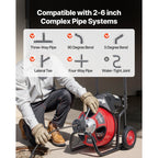Electric Drain Cleaner Machine by VEVOR with 100 FT Cable for Sewer and Household Drain Clearing