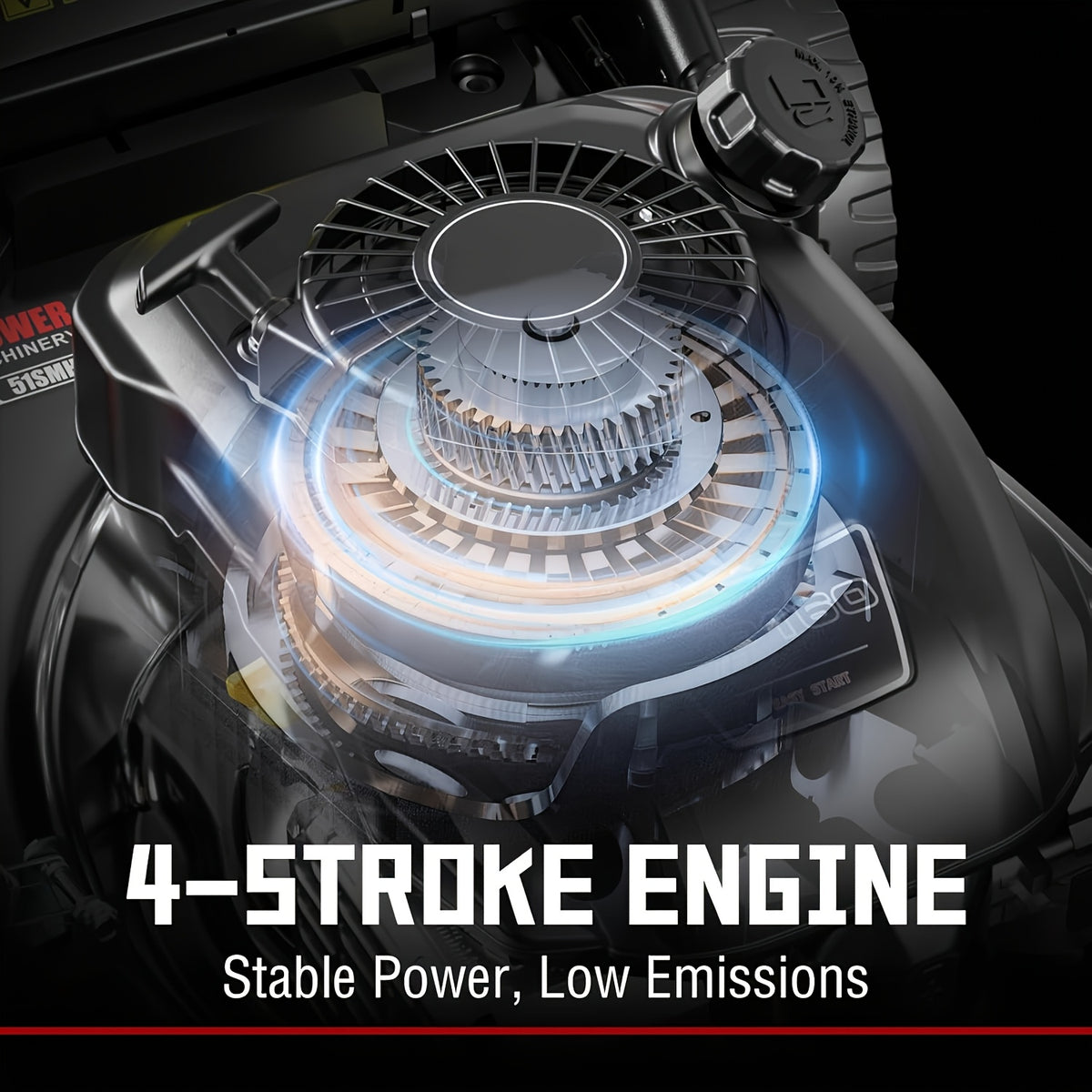 22 Inch 201cc 4-Cycle Engine 3-Position Cutting Height Adjustment 3-in-1 Gas Walk Behind Hand Push Lawn Mower (Hand Push), Comes with Four Bonus Decorative Wheel Plates