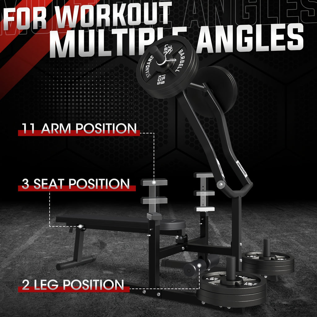 Chest Press Machine, 1250LBS Capacity with Independent Converging Arms, Adjustable Flat Incline Fitness Bench for Home Gym