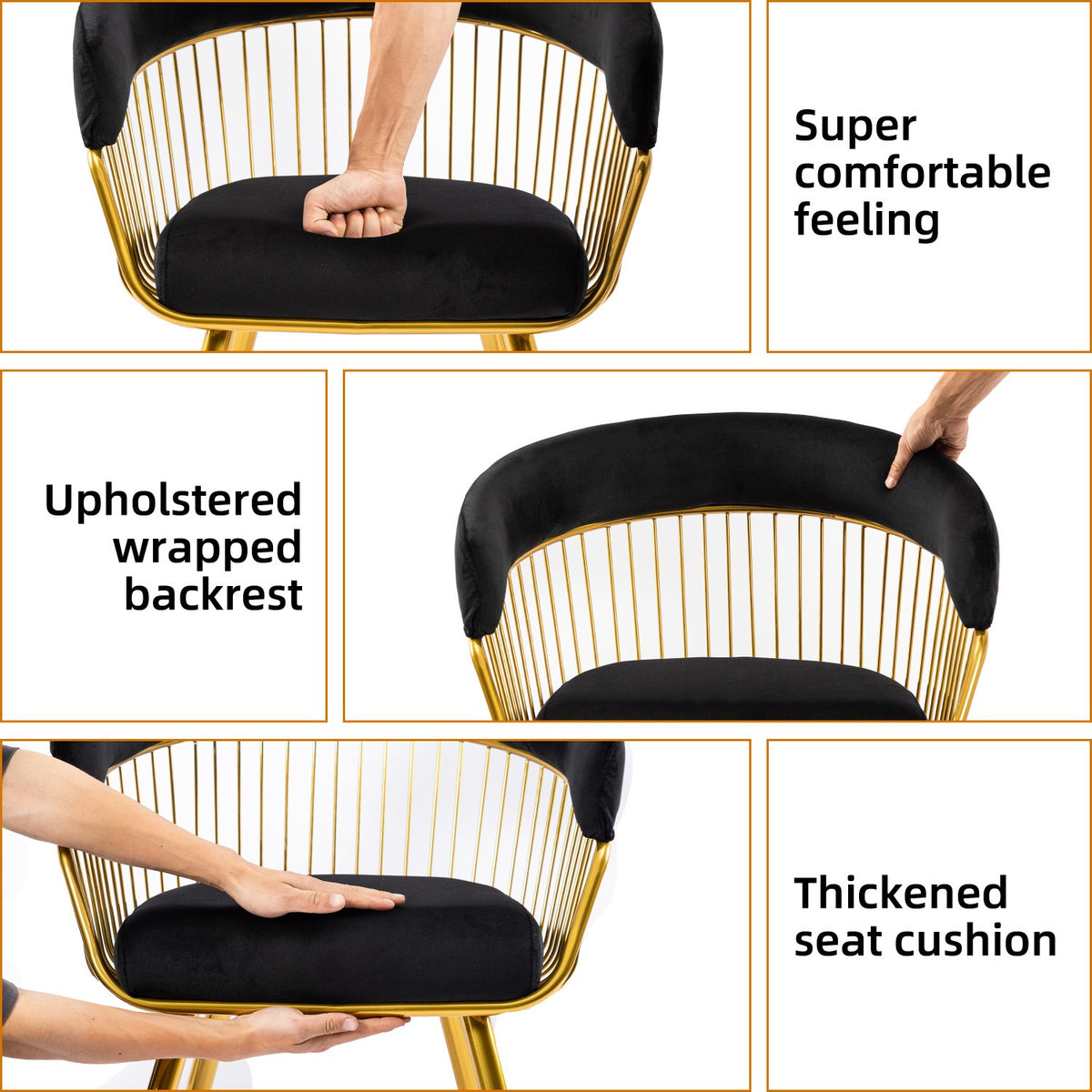 DYHOME 2pcs Modern Reception Chairs Visitor Chairs for Office, Living Room, Kitchen, Elegant Fabric Accent Chair with Comfortable Padded Back and Metal Legs