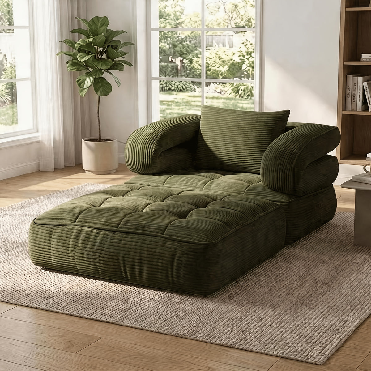 Multi-functional Convertible Sofa Bed—No Assembly Required, High-density Sponge, Soft and Skin-friendly Fabric | Suitable for Small Spaces, Bedrooms, Apartments, RVs as a Multi-position Sofa, Movie Sofa, Lazy Sofa, Office Sofa, Lounger, or Leisure