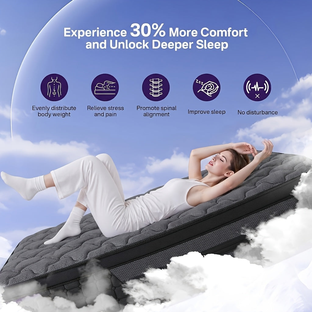 Luxurious Gel Memory Foam Mattress Hypoallergenic, Medium Firmness with European Top Design for Comfortable Sleep - Available in Double, Twin, Full, Queen, King Sizes, Valentine'S Decorations for Home, Furniture for Home