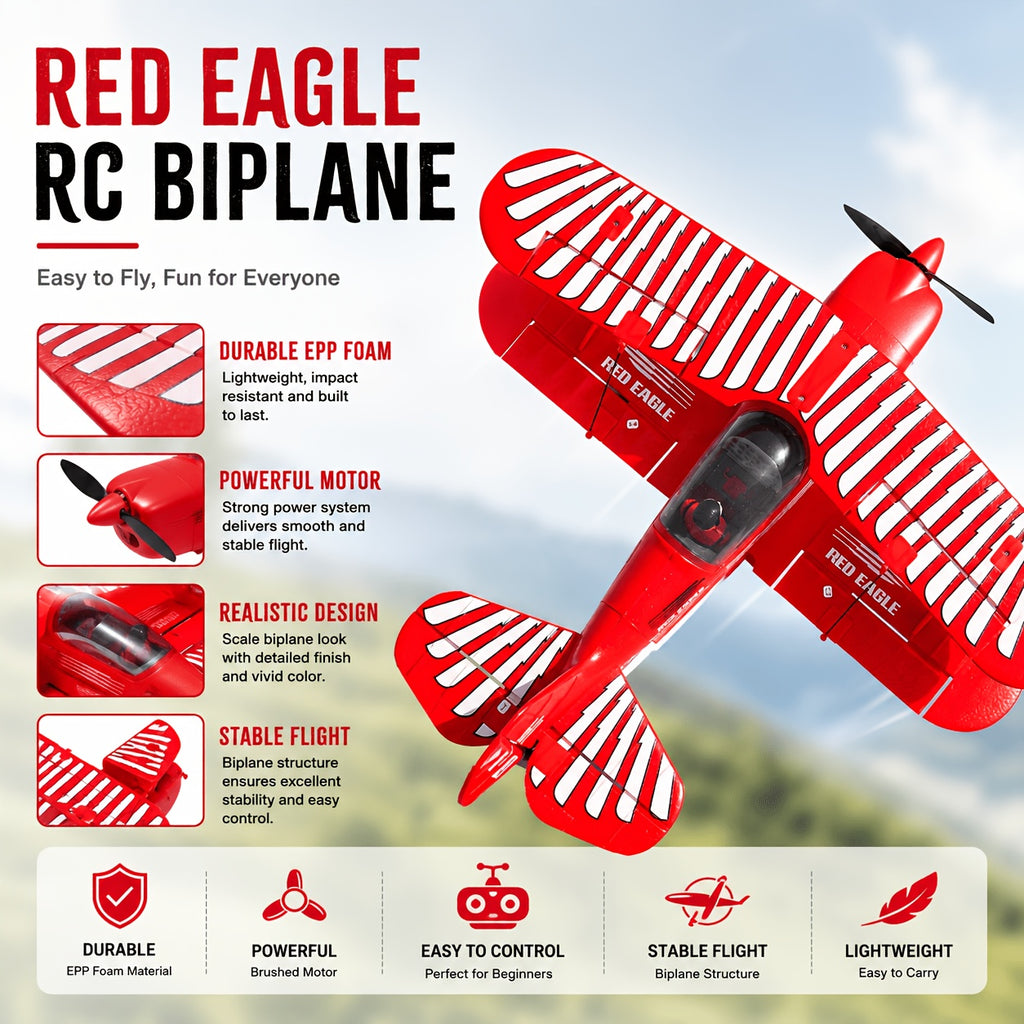 WLtoys XK A310 RC Biplane, 4CH 2.4GHz Fixed-Wing Plane, 3D/6G Mode & 6-Axis Gyro, Brushless Motor, EPP Foam, 5-7 Min Flight, RTF Outdoor Aerobatic Aircraft For Beginners Hobbyists