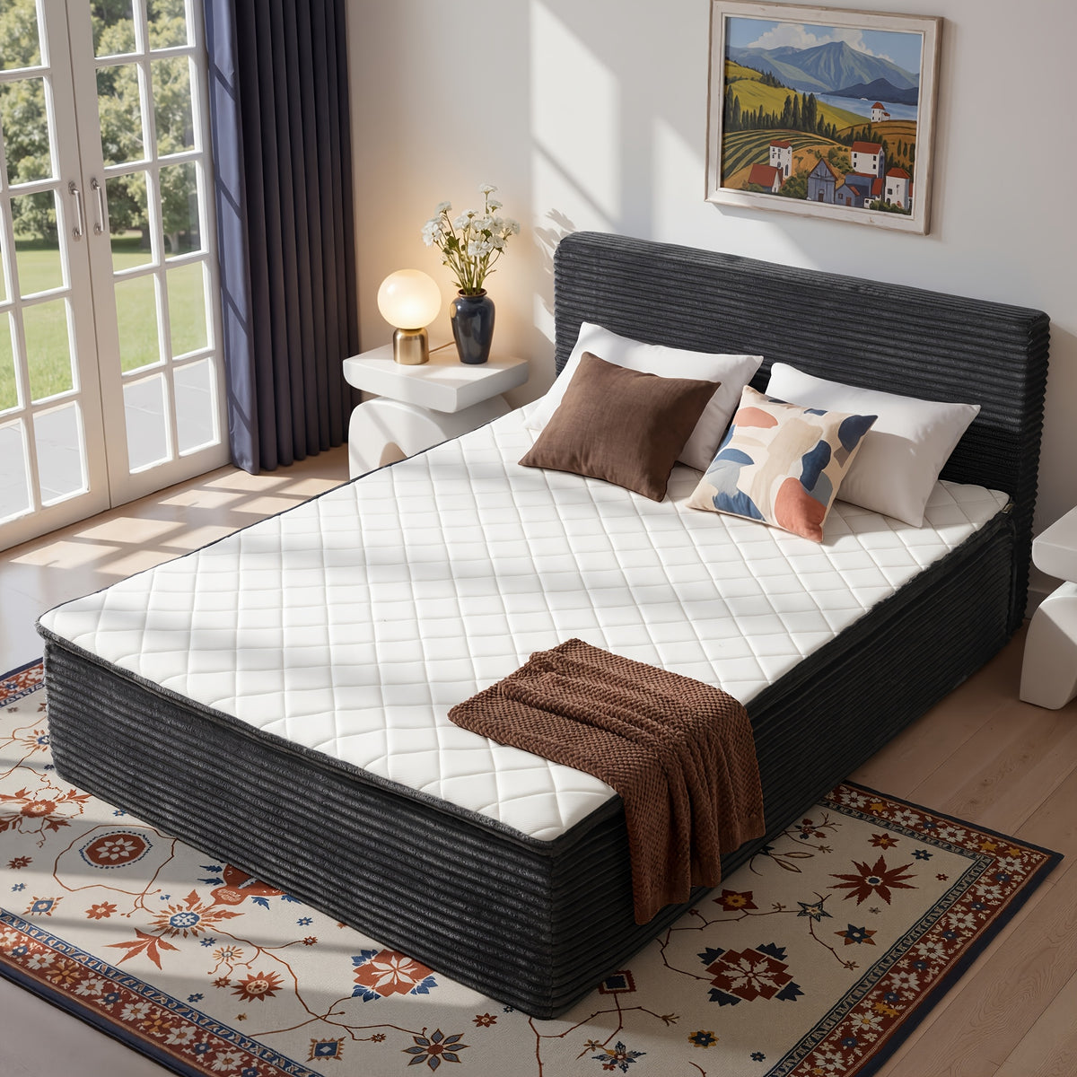 No Assembly Sofa Bed, All-in-One Design Shipped In A Compact Box. Unpack, Allow To Expand, And Use Same Day. Plush Fabric Bed & Couch With High Resilience Foam, For Living Room, Bedroom, Studio (Queen, Full, Twin)