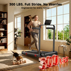 Walking Pad with Treadmill 13% Incline, 6.3MPH Treadmill for Home Use with Incline, LED Display & APP, 2.5 HP Quiet Small Walking Pad for Home And Office, Maximum User Weight 300Lbs, Without Battery
