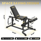 Leg Extension Curl Machine for Home Gym Lower-Body Workouts, Adjustable Seated Extension and Lying Curl Station for 1" or 2" Plates