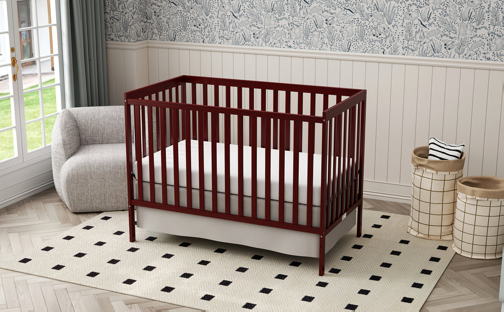 Goldzone Crib 5in 1 Convertible, Wooden Newborn Essentials Convertible to Toddler Bed, Sofa Bed and Full Size Bed, Baby Cribs with 4 Adjustable Bases for Nursery Decor, Baby Stuff Clearance, Item Weight: 37lbs, Maximum Weight Recommendation: 50lbs