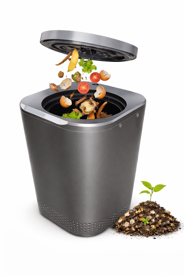 NAGUALEP Smart Waste Kitchen Composter – Electric Countertop Compost Bin, 2.5L, Stainless Steel