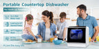 Portable Countertop Dishwasher, 5+1 Program Compact Mini Dishwasher With 5-Liter Built-in Water Tank And Air Dry Function, Dual Water Supply Mode, Ideal For Apartments And RVs