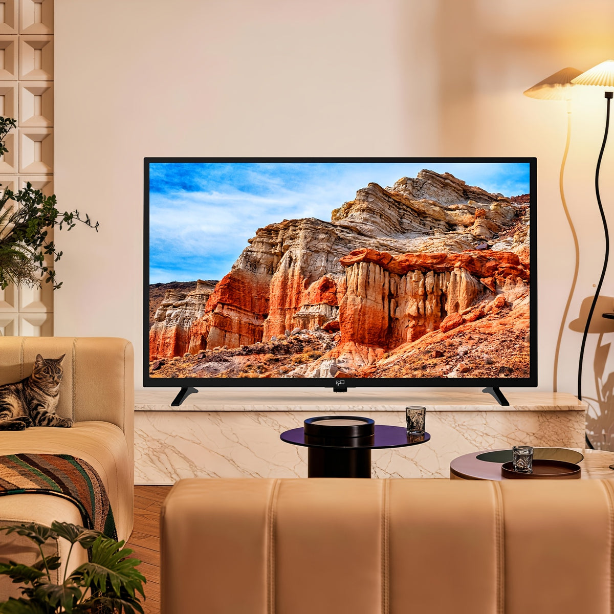 FPD 40-inch Smart TV, Google TV, Full HD, with Built-in Google Play and Chromecast, HDR 10, Audio, Voice Remote Control, Live Streaming TV, Palette Series, US40GFS, 2025 Model