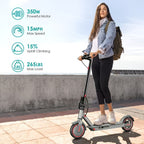 Adult Electric Scooter with A Powerful 350W Motor, Top Speed Of 15 Mph Maximum Range Of 30 Miles 8.5-inch Honeycomb Tires, 3 Adjustable Speeds, One-button Folding Design, Dual Brakes, And App Control. Suitable for Both Men And Women