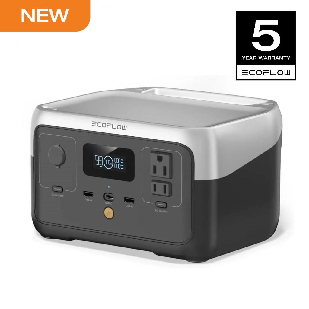 EcoFlow River 2 240 Portable Power Station, 243Wh LiFeP04 Battery, 2 Up to 600W AC Outlets Solar Power Bank for Home Use, Suitable for entry-level use