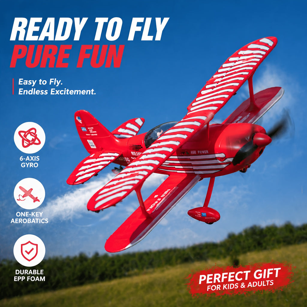 WLtoys XK A310 RC Biplane, 4CH 2.4GHz Fixed-Wing Plane, 3D/6G Mode & 6-Axis Gyro, Brushless Motor, EPP Foam, 5-7 Min Flight, RTF Outdoor Aerobatic Aircraft For Beginners Hobbyists