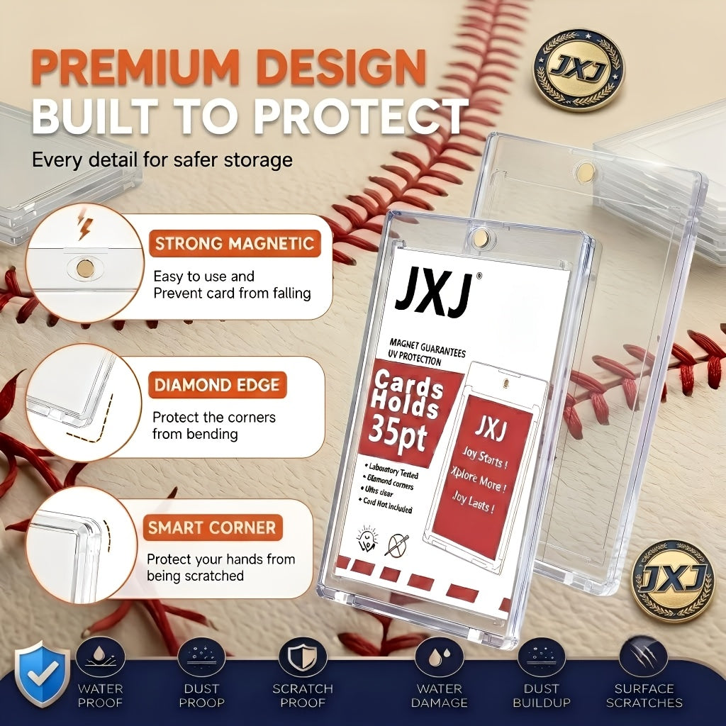 [400ct Magnetic Card Holder] - One Touches for Trading Cards, Hard Plastic Construction, 35pt Thick Card Case Protector for Baseball, And Trading Cards, Perfect Christmas And Halloween Gifts