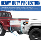 Heavy Duty Offroad Rear Bumper for 1999-2016 Ford F250 F350 Super Duty, Black Powder Coated Steel with 2 x 18W LED Lights