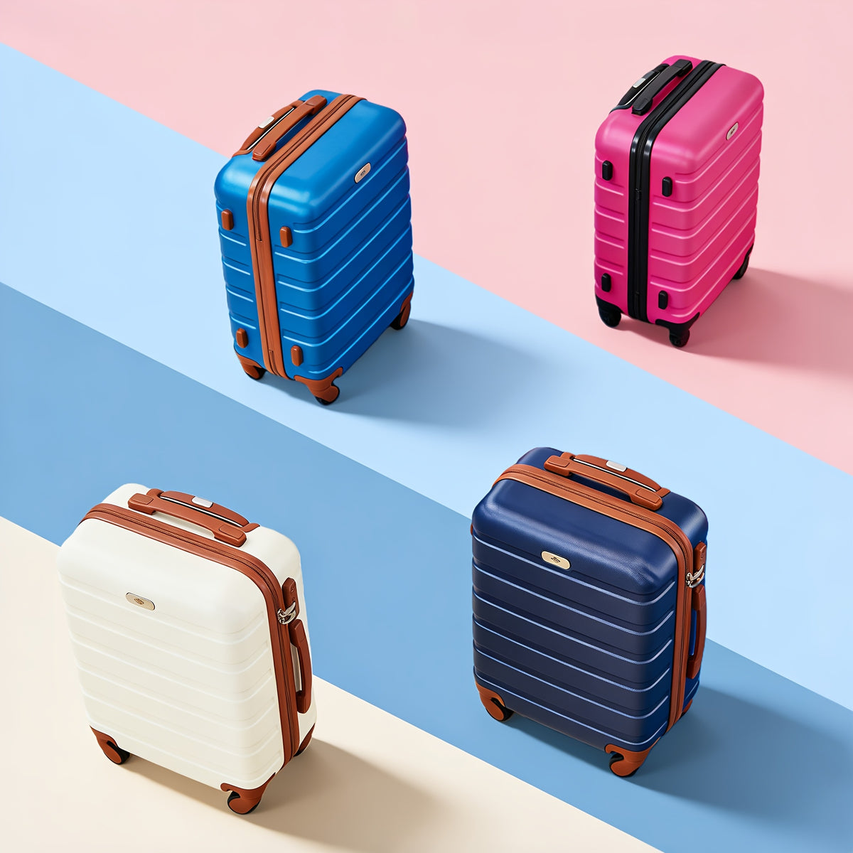 Lightweight 7pcs Luggage Sets, 13/16/20/24/28 Inch Suitcase with Travel Duffle Bag Sets, Carry-On And Checked Luggage Sets