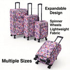 4-Piece Softside Spinner Luggage Set (20+24+28+32 inch) Lightweight Travel Suitcases with 360° Wheels, Telescopic Handle, Multi Pocket Design