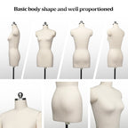 Bonnlo Female Sewing Mannequin, Size 6 Professional Dress Form for Display and Tailor Design, Height Adjustable Torso with Stable Metal Base