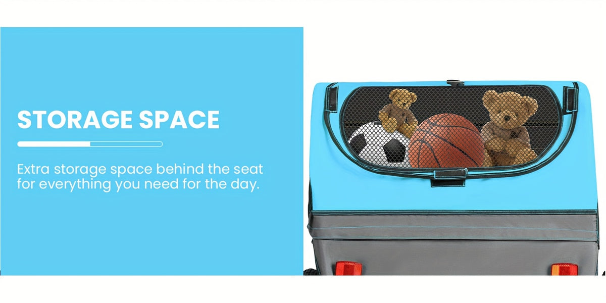 Bicycle Trailer, Double Seat Trailer, Large Tires, Foldable for 1 to 2 People, Maximum Load Capacity 88.18LB