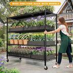 Storage Shelves 75.6" H Wire Shelving Unit with Wheels 2399LBS Heavy Duty Metal Shelves for Storage Adjustable Garage Storage Rack Pantry Shelf Commercial Shelving, 75.6" H X 55.5''W X 24" D Storage and Organization