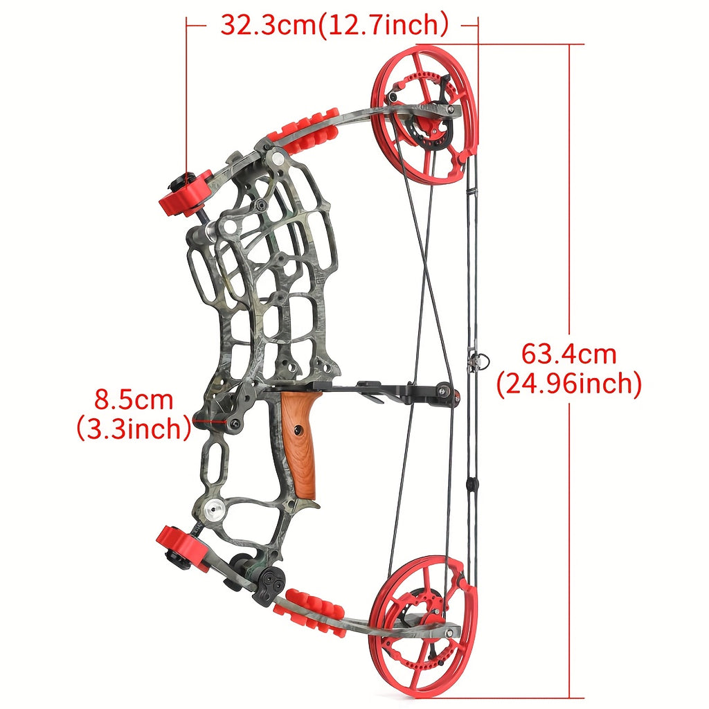 Dual Purpose Composite Bow Outdoor Archery Composite Bow Kit 30-60Lbs, Adjustable for Both Hands