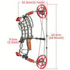 Dual Purpose Composite Bow Outdoor Archery Composite Bow Kit 30-60Lbs, Adjustable for Both Hands