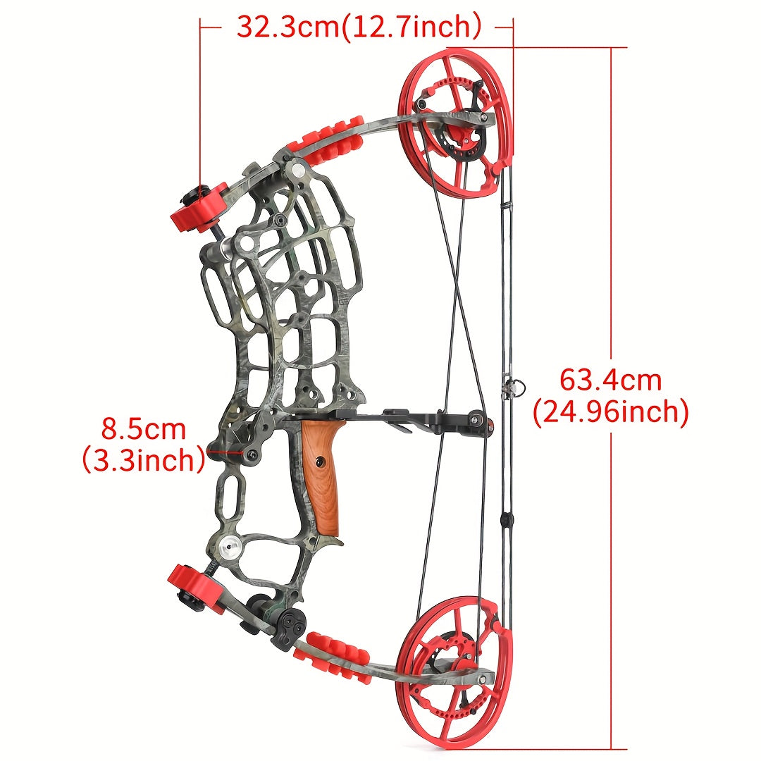 Dual Purpose Composite Bow Outdoor Archery Composite Bow Kit 30-60Lbs, Adjustable for Both Hands