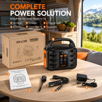 SBAOH 300W Power Station W/100W PD Fast Charging, 13 Outlets, Digital Display, 150W 155Wh, 296Wh Solar Generator Lithium-ion Battery for Travel Solar Lights, Camping Tents, Emergency Home Use, CPAP, Fans, Gifts, 60W Solar Panel Is Opt.