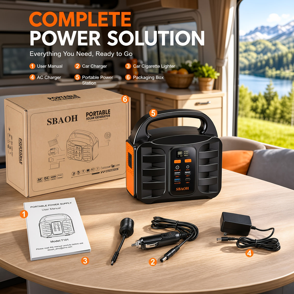 SBAOH 300W Power Station W/100W PD Fast Charging, 13 Outlets, Digital Display, 150W 155Wh, 296Wh Solar Generator Lithium-ion Battery for Travel Solar Lights, Camping Tents, Emergency Home Use, CPAP, Fans, Gifts, 60W Solar Panel Is Opt.