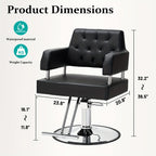Barber Chair with Hydraulic Height Adjustment and 360-Degree Swivel for Salon Hair Styling and Spa Services
